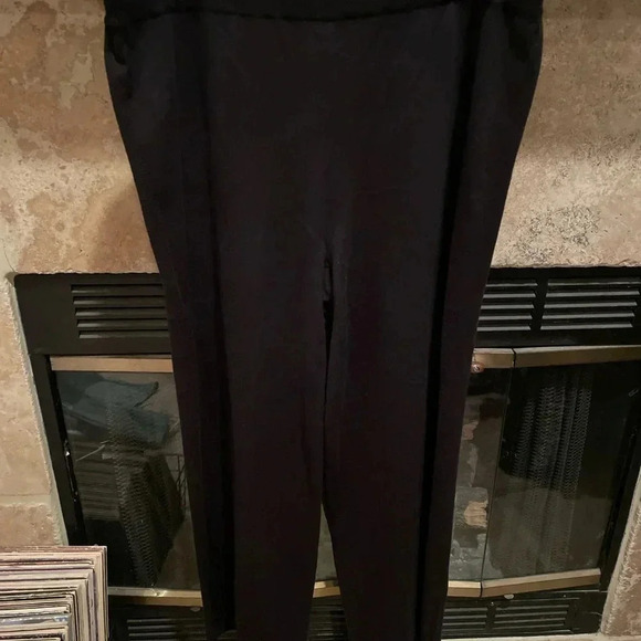 NWT Women's Keren Hart Black Wide Leg Knit Pants 1X Minimalist Monochrome - Picture 9 of 13